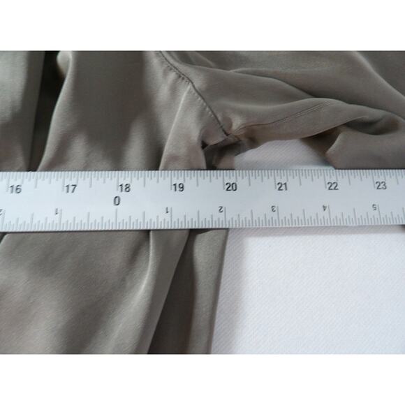 Linea By Louis Dell'Olio Medium Blouse Drapeneck Crossover Faux Tan Silky Taupe - Picture 9 of 12